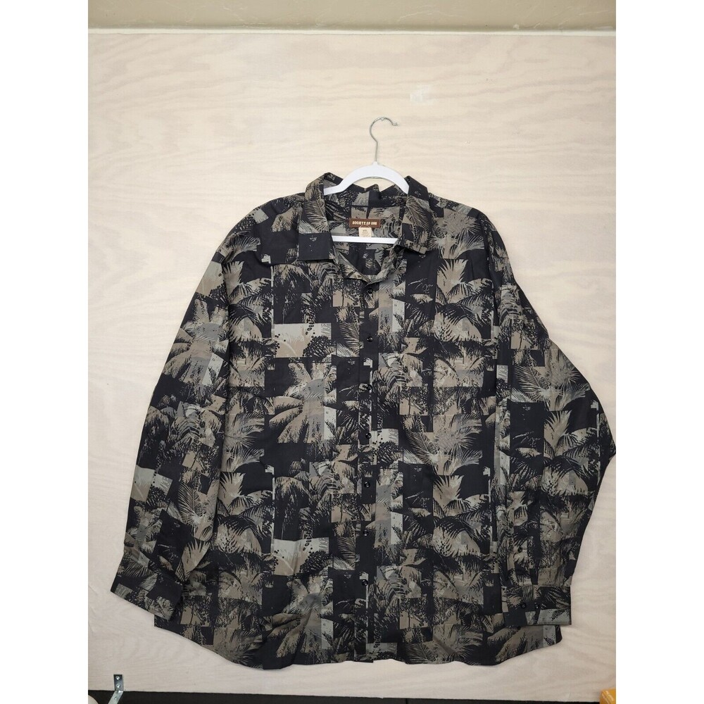 Society Of One Men’s SZ 3 XL Button Up Shirt Long Sleeve  Tropical Button Cuffs